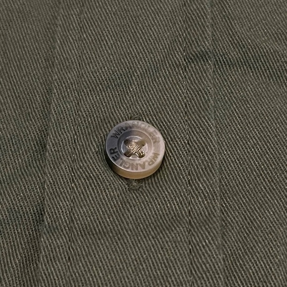 Wrangler Shirt Men's XXL Olive Green Button Up Short Sleeve‎ Utility Pockets - Picture 6 of 10